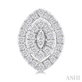 1/5 ctw Double Halo Marquise Shape Petite Round Cut Diamond Fashion Stud Earring in 10K White Gold
